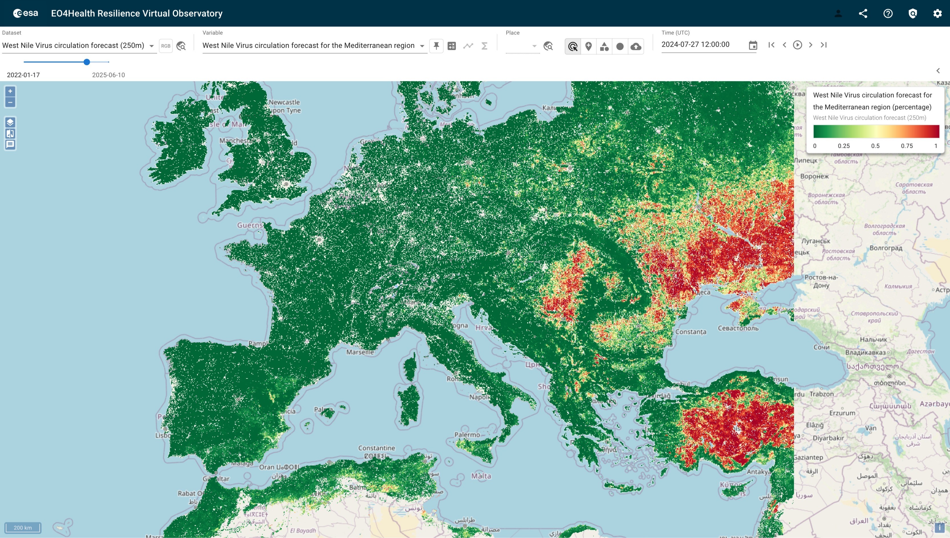EO4 Health Virtual Observatory Screenshot